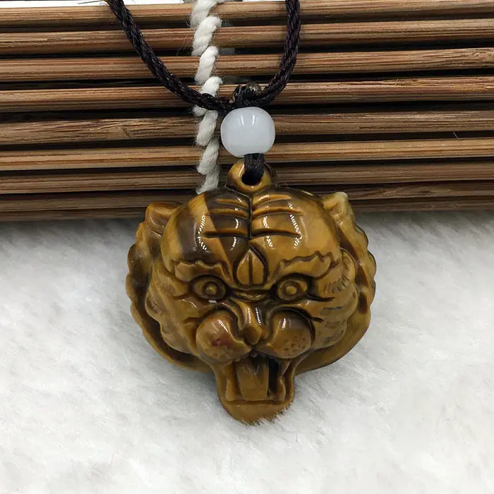 Подвеска с подвеской из 100% натурального нефрита тигром и головой тигра 07|charms