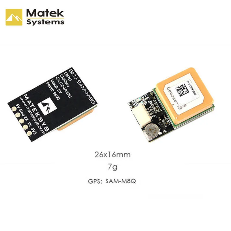 

Matek Systems SAM-M8Q GPS Module Support For GLONASS Galileo QZSS SBAS for RC Models Multicopter Frame Part Accessories