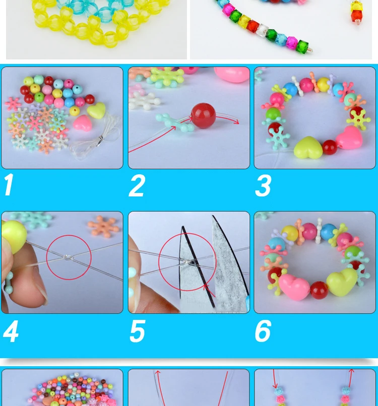 DIY браслет детский бисер Набор для изготовления ювелирных изделий девочка игрушка смешанный цвет распорка акриловые бусины с коробкой для детей