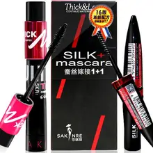 Горячая Sakinre шелк прививка тушь для ресниц и волокно комбинации 10 мл+ г 1,5 г толщиной L керлинг натуральный продолжить водонепрони