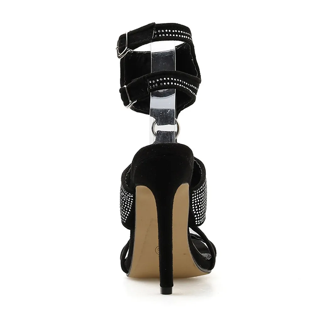 Zapatos de mujer de moda/ г. женские летние модные сандалии со стразами для ночного клуба обувь на высоком каблуке с пряжкой#9