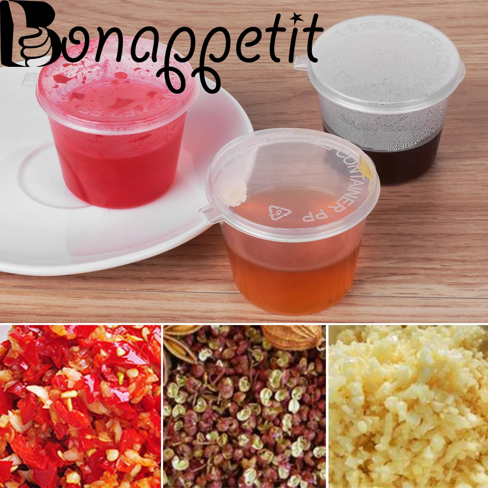 30PCS 40ml Disposable Plastic Takeaway Sauce Cup Containers Food Box