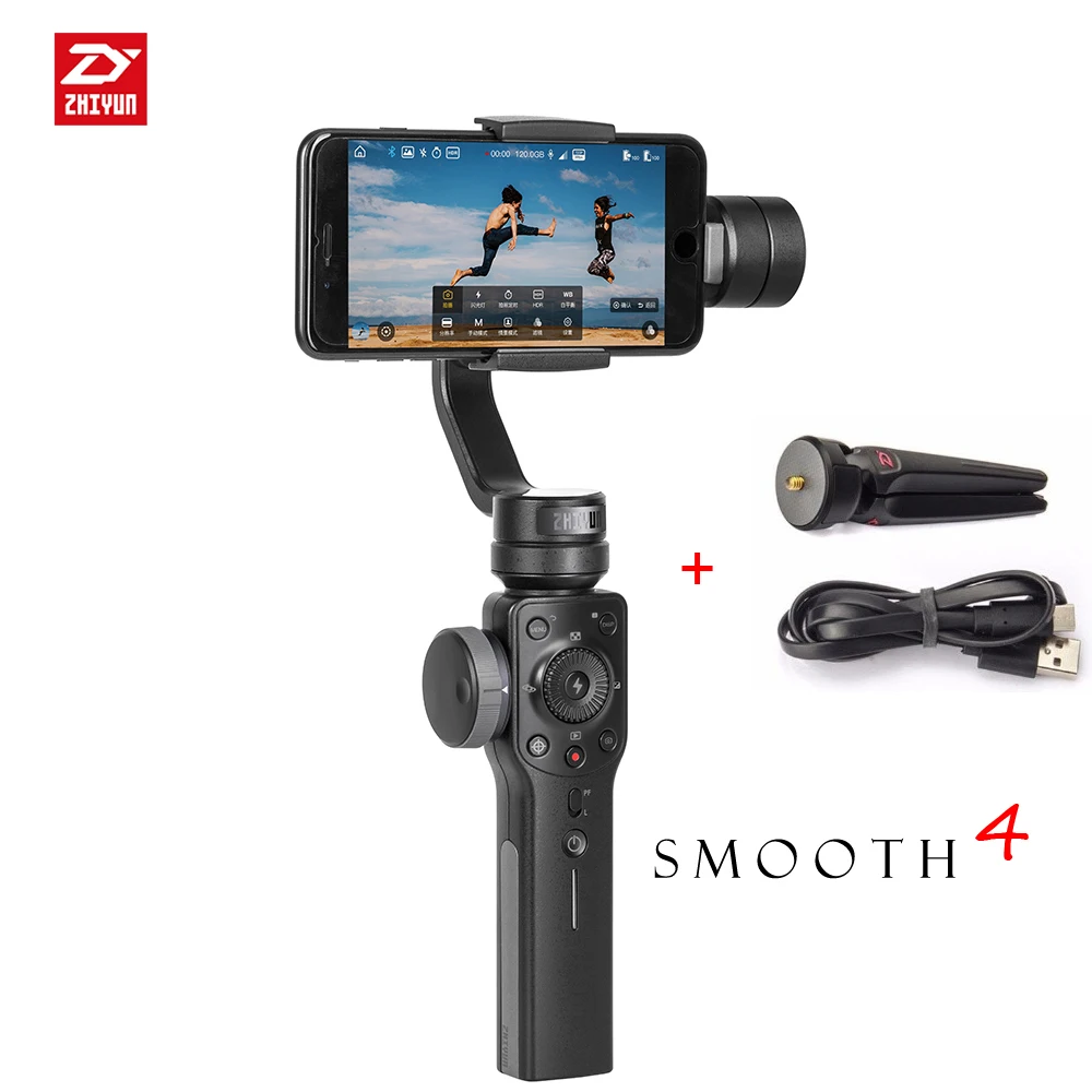 Zhiyun 3-Axis Smooth 4 Handheld Gimbal со штативом для samsung Vertigo Shot PhoneGo Mode стабилизатор iPhone X