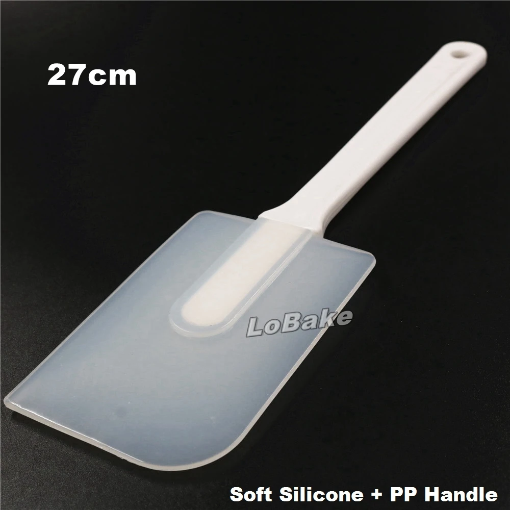 

(2pcs/lot) 27cm big size silicone and PP handle butter spatula pastry dough egg milk mixing tools DIY cake decoration supplies