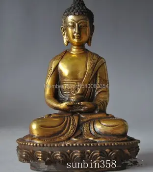 

6"Chinese Tibet Buddhism Brass Bronze Sakyamuni Medicine Buddha Buddha Statue
