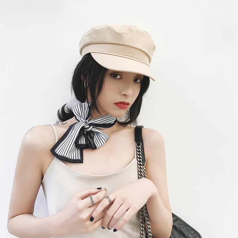2019 Women Fashion Ribbon Silk Scarf Beautiful striped Girls Neckerchief Hair Band Bag Handle Wraps Small Neck Scarves