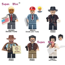 Один Дональд Трамп Арон ковбой Хэллоуин тема ужасов фильм строительные блоки кирпичи игрушки для детей