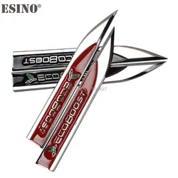 20 x Автомобильный Стайлинг 3D Ecoboost крыло кузова боковое металлическое Хром Цинк нож из титанового сплава боковые эмблемы значки