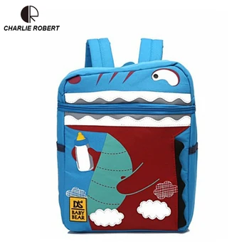 

2019 New Cute Caetoon Five Colors Dinosaur Animal Prints Nylon 3-5 Years Old Kid Backpack Prevent Lost Boys & Girls Backpack