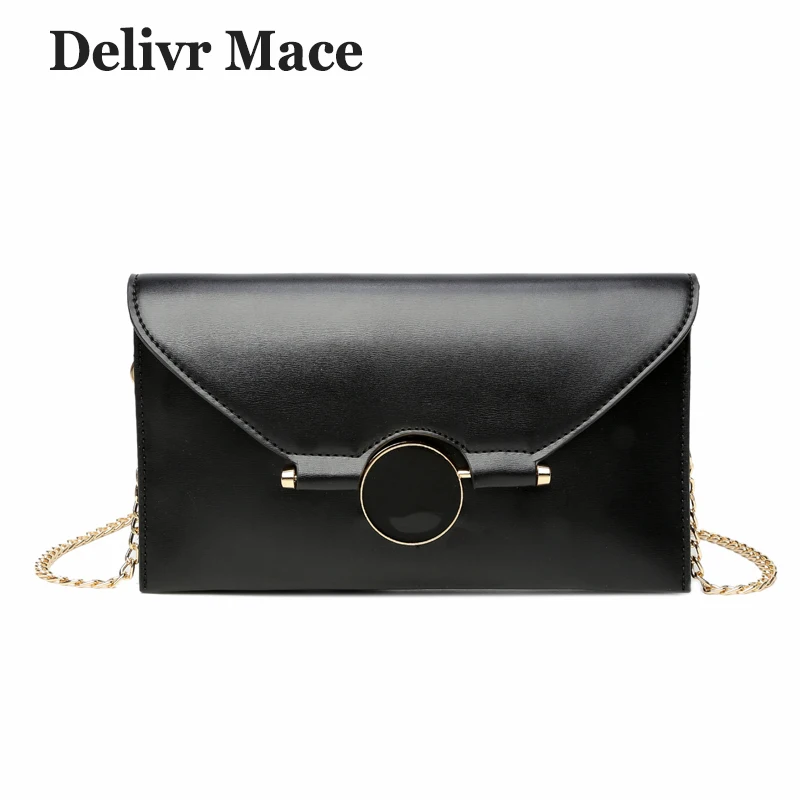 

2018 Summer Leather Handbags Women Solid PU OL Business Ladies Day Clutch Bag Chain Black Women's Crossbody Bag Female Handbag