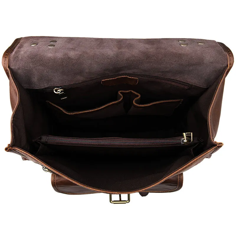 Rucksäcke Rucksack Männer Reise 15 Brown Wochenende Schule Business Echt Casual Tasche Leder Taschen Vintage Echtes