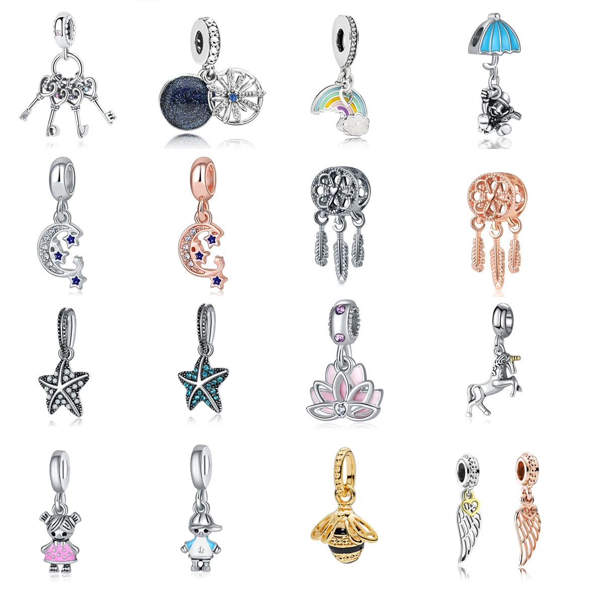 

High Quality Serene Dreams Charms Pack Silver Bead Love heart Beads Fit Pandora Bracelet For Women DIY Jewelry Free Shipping