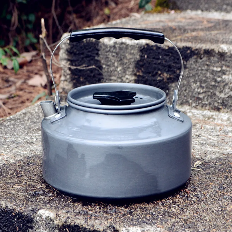 Outdoor 1.1L Portable Aluminum Water Kettle Camping Coffee Pot w/ Carry