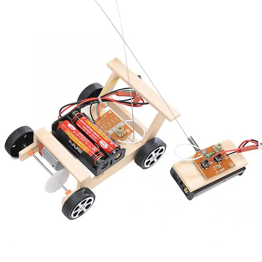 

DIY Wooden RC Car Model Kit Remote Control Car Toy Set Kids Educational Toy