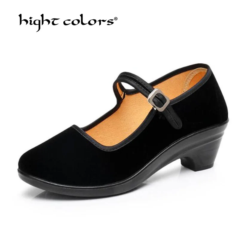 Spring 2019 Women Pumps Black Low Heel Shoes Mary Jane Shoes Pumps Ladies Cloth Shoes Comfort Women Pumps Lady Heels SH-566