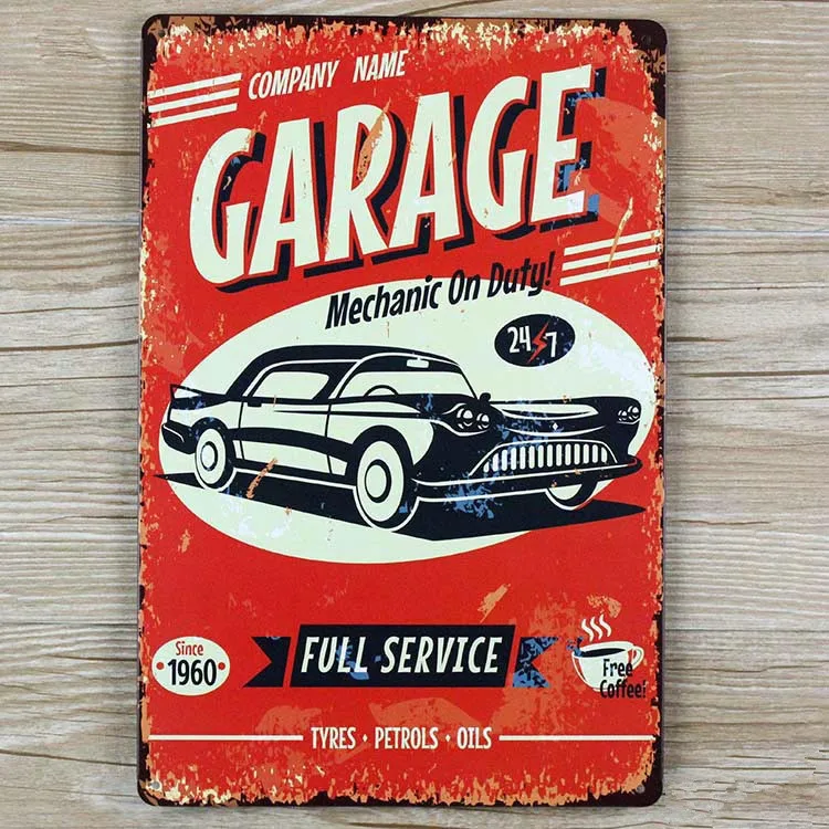 Detroit Muscle Garage Vintage Retro Tin Metal Sign 13 x 16in