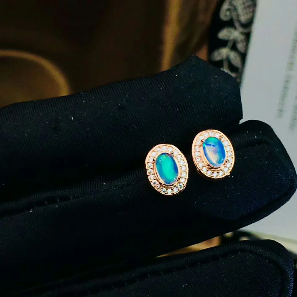 MeiBaPJ натуральный опал драгоценный камень серьги кольцо ожерелье браслет 4 шт. Сиут для женщин Настоящее 925 пробы серебро ювелирные изделия набор