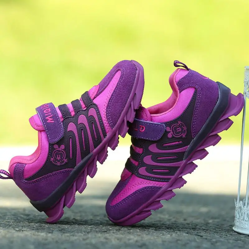 SKHEK/Новинка года; сезон весна-осень; дышащая детская обувь для маленьких мальчиков; Детские кроссовки; Брендовая детская повседневная обувь из натуральной кожи - Цвет: Фиолетовый