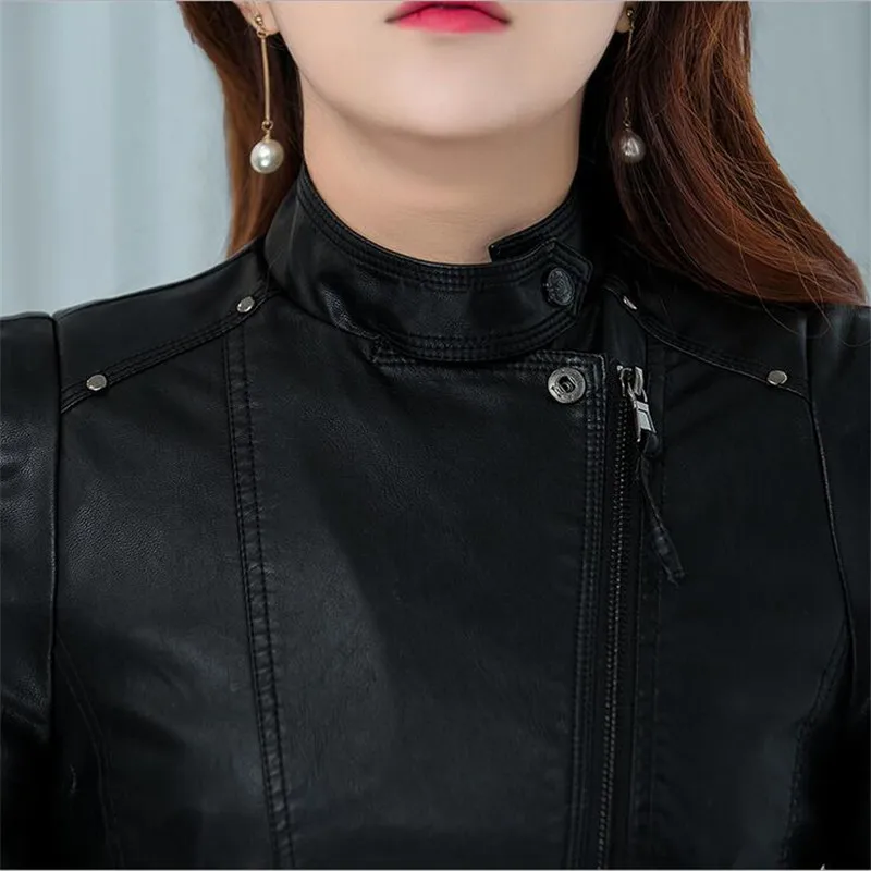 Женский короткий Блейзер из ПУ кожи на молнии|leather short jacket|short leather jacketshort jacket women |