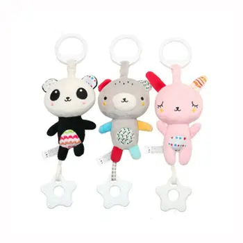 

1 pc Baby Cartoon Cotton Rattles Toys Animal Shape Hand Shaking Press Bell Rattles Baby Early Educational Toys Gift