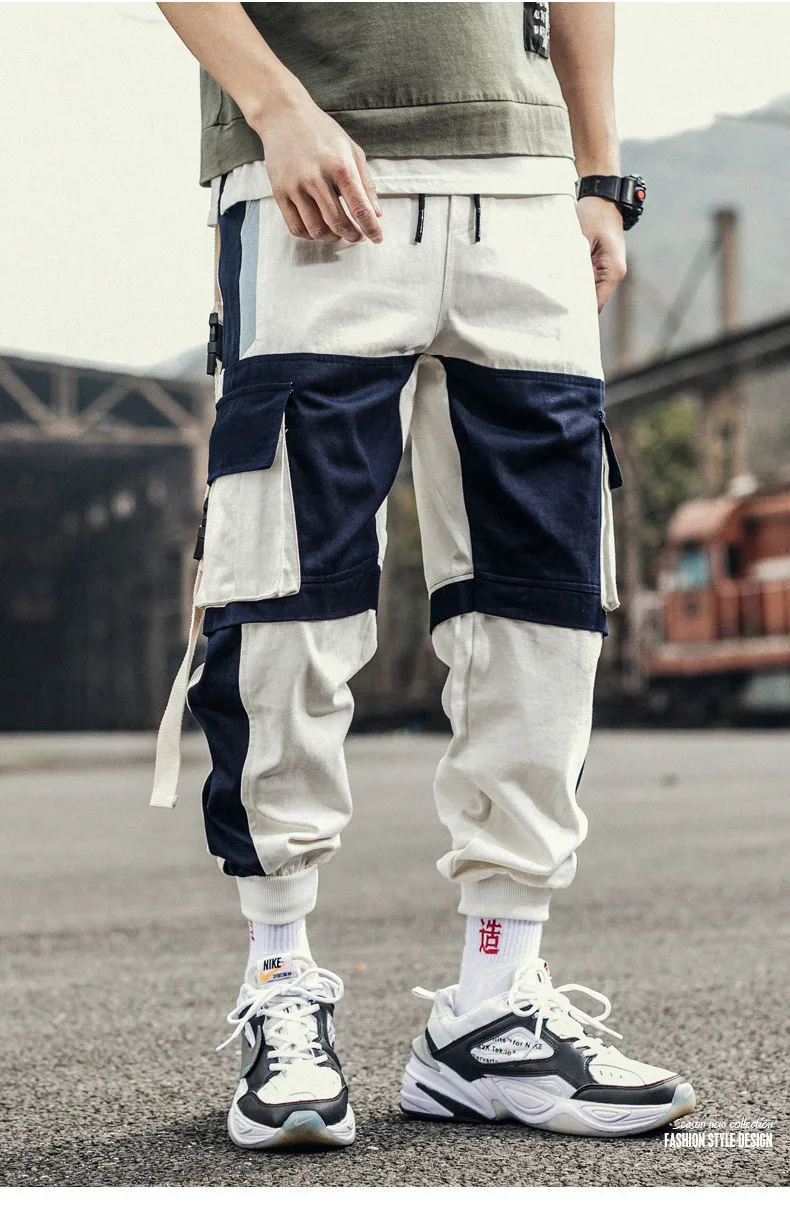 Men cargo pants new arrival spring and autumn cotton fashion pockets male ankle-length pants hot sale Korean style n25