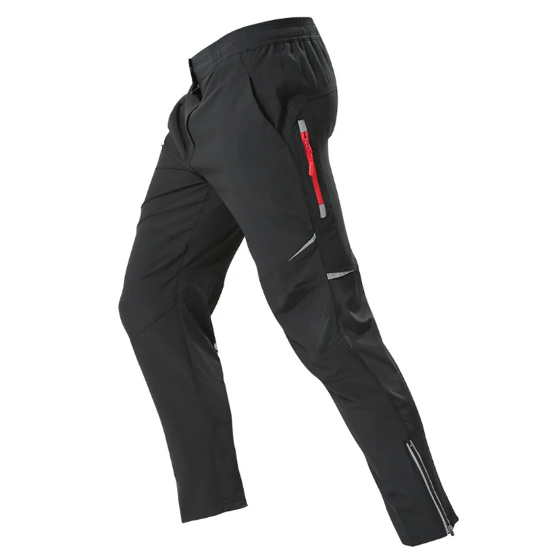 

Breathable Warm Bicycle Cycling Pants Quick Release Reflective Elastic Waist Pants Spring Autumn Winter Men Cycling Long Pants