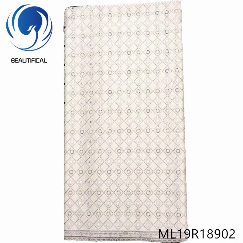 

BEAUTIFICAL nigerian cotton lace fabric 2019 New nigerian polish lace fabric for men clothes 5yards dry cotton lace ML19R189