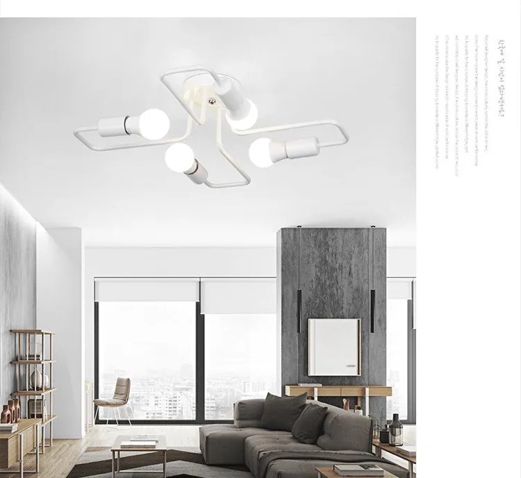 Vintage Chandelier Ceiling Lamp E27 LED Lamparas De Techo Retro Industrial Home Decor Luminaria 7