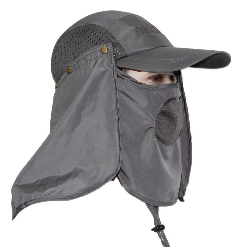 360℃ UV Protection Sun hat Folding Visor Fishing Neck Cover Flap Hiking Cap 6A 