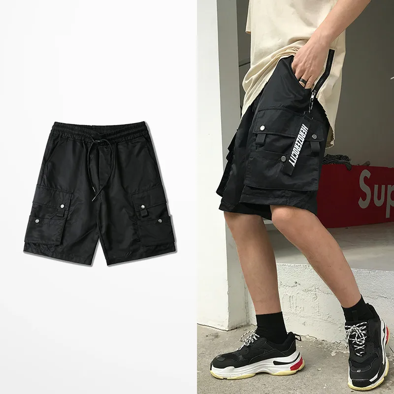 Новые летние штаны-шаровары в американском и Европейском стиле, повседневные однотонные шорты-карго с карманами в стиле хип-хоп Kanye West Drake
