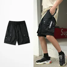 Новые летние штаны-шаровары в американском и Европейском стиле, повседневные однотонные шорты-карго с карманами в стиле хип-хоп Kanye West Drake