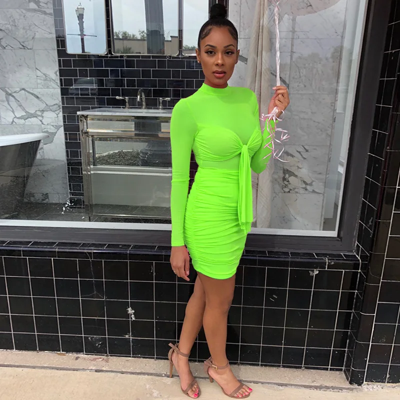 neon green dress