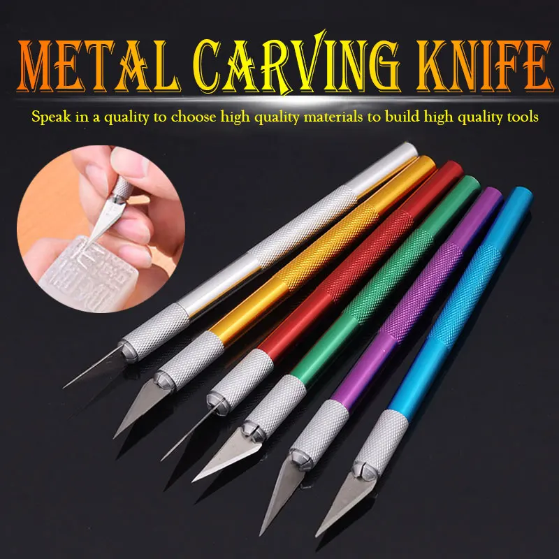 

2019 New Metal Handle Scalpel Blade Knife Wood Paper Cutter Craft Pen Engraving Cutting Supplies DIY Stationery Utility Knife