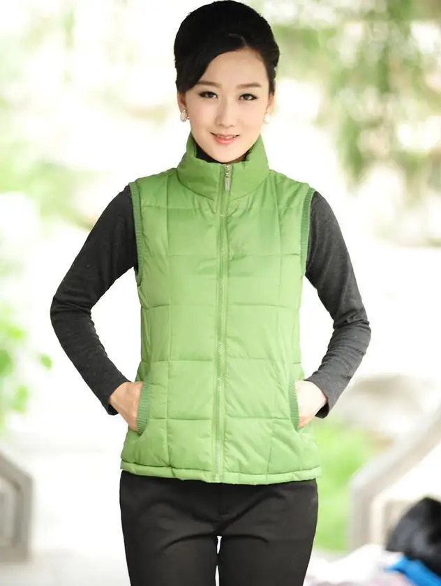 Популярная женская Повседневная жилетка без рукавов модный воротник необходимый хлопковый жилет qiu dong мужская куртка большого размера XL-XXXXL - Цвет: green