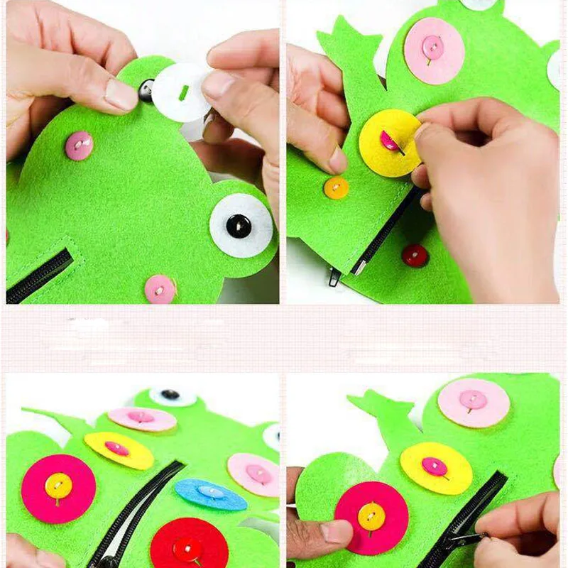 New 1PC Hand Zipper Button Teaching Kindergarten manual Diy Weave cloth Early Education Toys Montessori Teaching Aids Math Toys