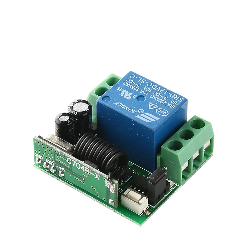 DC 12V 10A 1 Channel Remote Control Switch Wireless Receiver Relay Module for RF 433MHz Remote Garage Lighting Electric Door DC 12V 10A 1 Channel Remote Control Switch Wireless Receiver Relay Module for RF 433MHz Remote Garage Lighting Electric Door