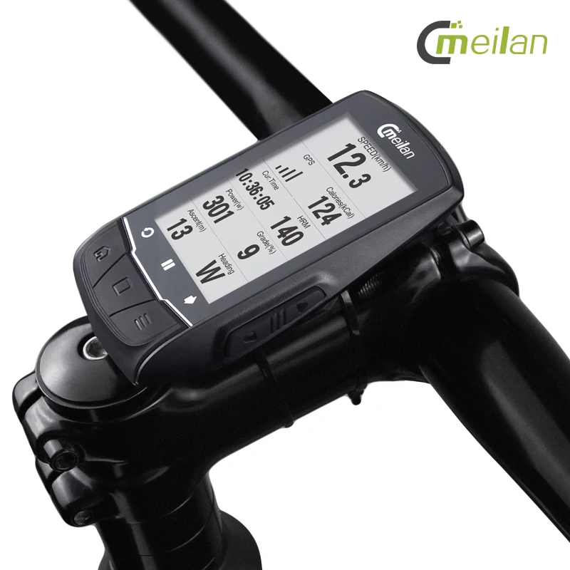 Meilan M1 велосипед gps для велосипеда компьютер gps навигация BLE4.0 Спидометр подключение с каденсом/HR монитор/измеритель мощности(не включает