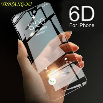 

6D 9H Tempered Glass Front Phone Case For iPhone X 7 8 Plus Screen Protective Fim Full Cover Shell For iPhone X 6 6S Plus Coque