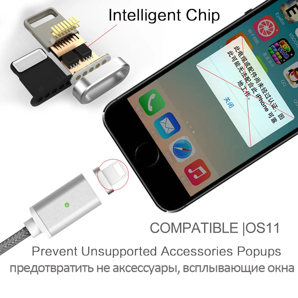 Магнитный кабель GARAS для Iphone/Micro usb type-C, адаптер, 3 в 1, быстрое зарядное устройство, кабели для мобильных телефонов, кабель type-C/Micro USB