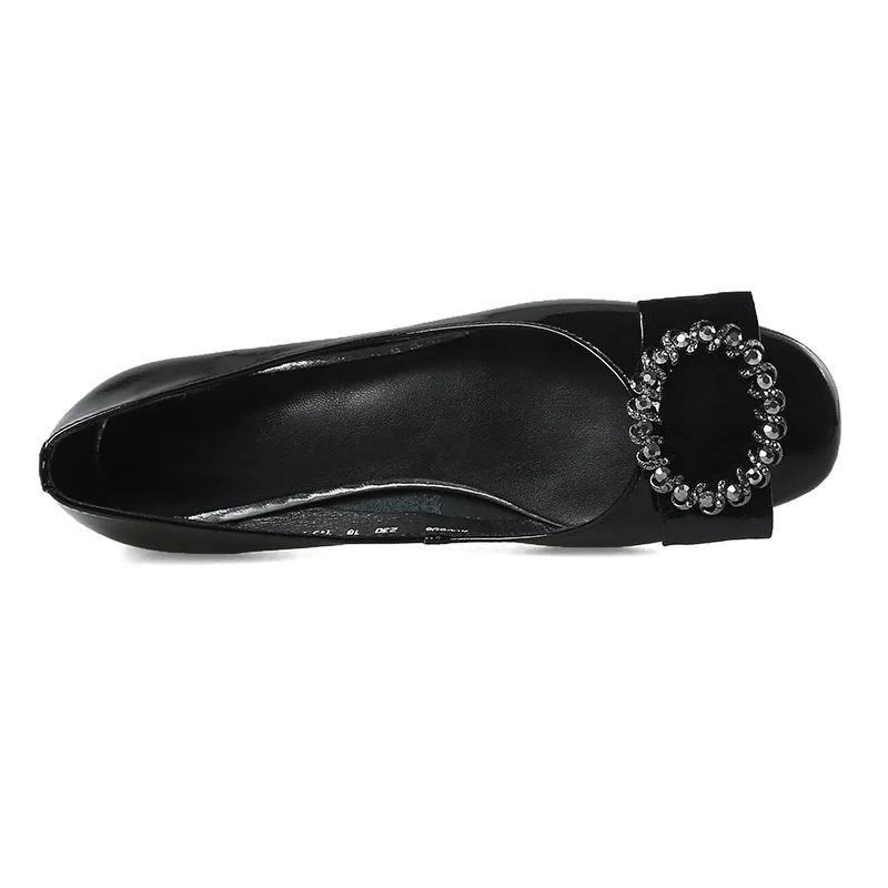 BONJOMARISA/ г., удобные женские офисные туфли из лакированной кожи, пикантные элегантные туфли с квадратным носком на не сужающемся книзу массивном каблуке, женская обувь