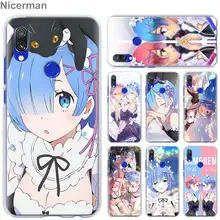 Аниме RE ZERO Ram Rem чехол для Xiaomi Redmi Note 5 6 7 Pro 4X7 6 6A 5 Plus 5A S2 GO Pocophone F1 чехол для телефона Coque