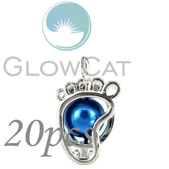 

Copper Baby Foot Stone Beads Cage Locket Pendant Essential Oil Diffuser Pearl Cage 20x KK1126