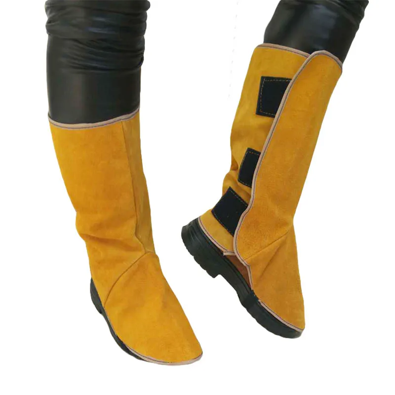 Сварочный Gaiter спилок кожаный чехол для обуви огнестойкий анти-тепло износостойкий Рабочий стол сварочный подножки защитный чехол