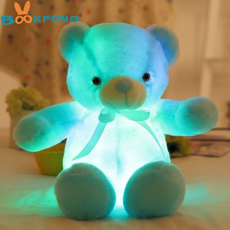 50 см Креативный светодиодный светильник плюшевый мишка мягкие животные плюшевая игрушка красочный светящийся плюшевый мишка рождественский подарок для детей