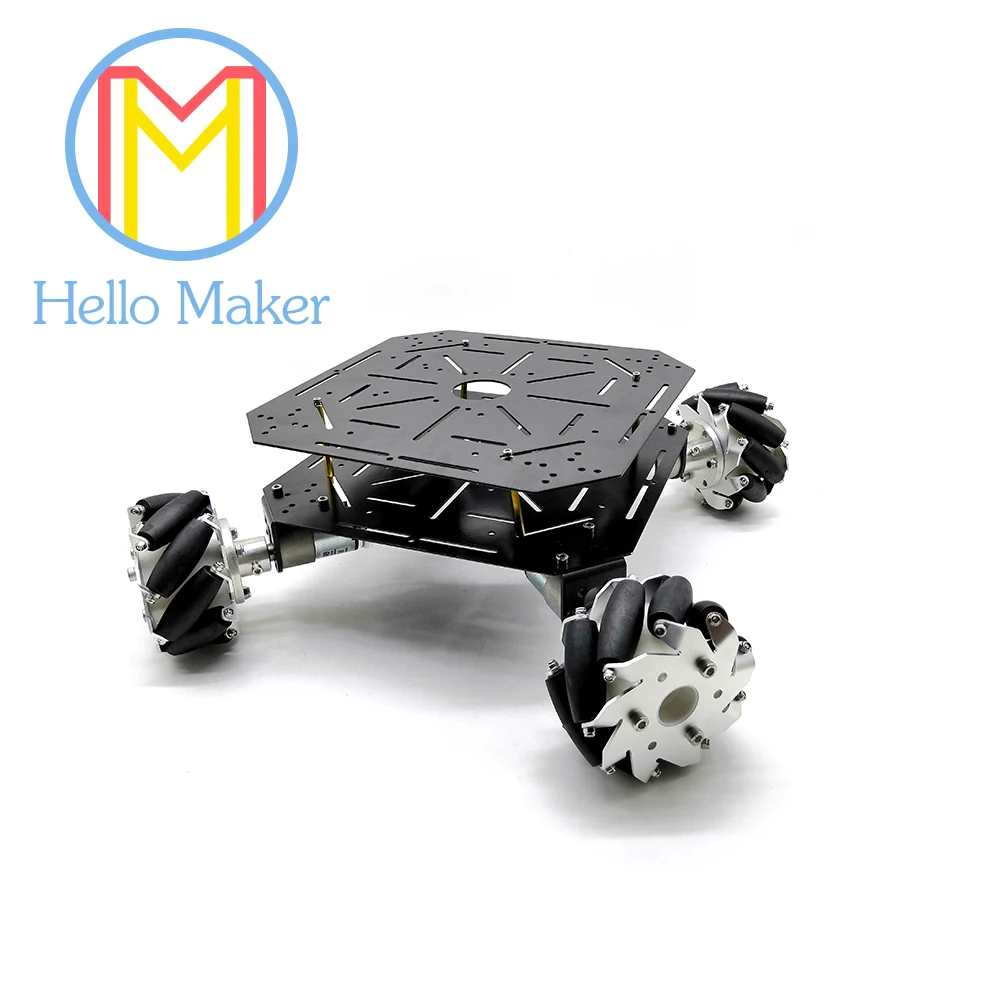4 WD 100 мм колесо Mecanum. Алюминиевый сплав. Мощный двигатель. Для фанатов сделай сам.