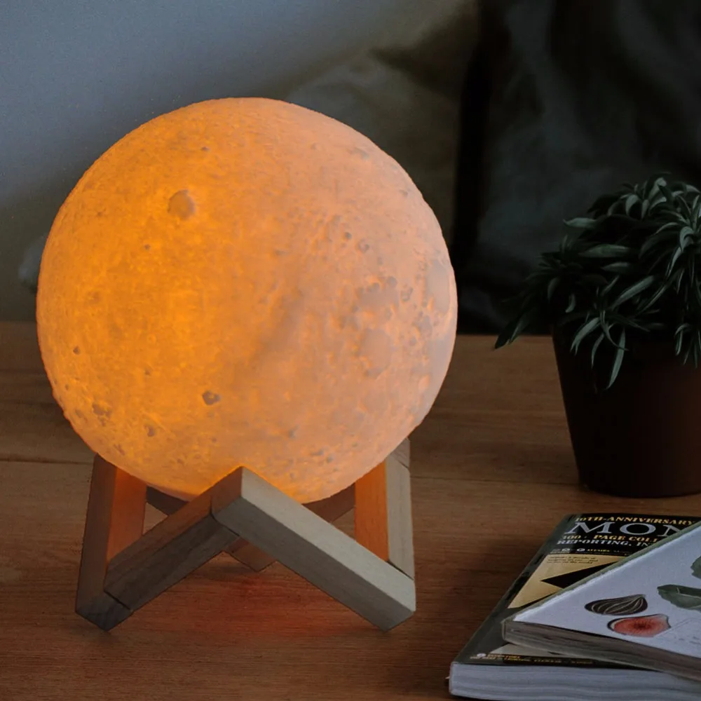 

15cm LED Night Moon Lamp Rechargeable Bedroom Bookcase Night Light Home Decorative Night Lights Luminaria Lighting