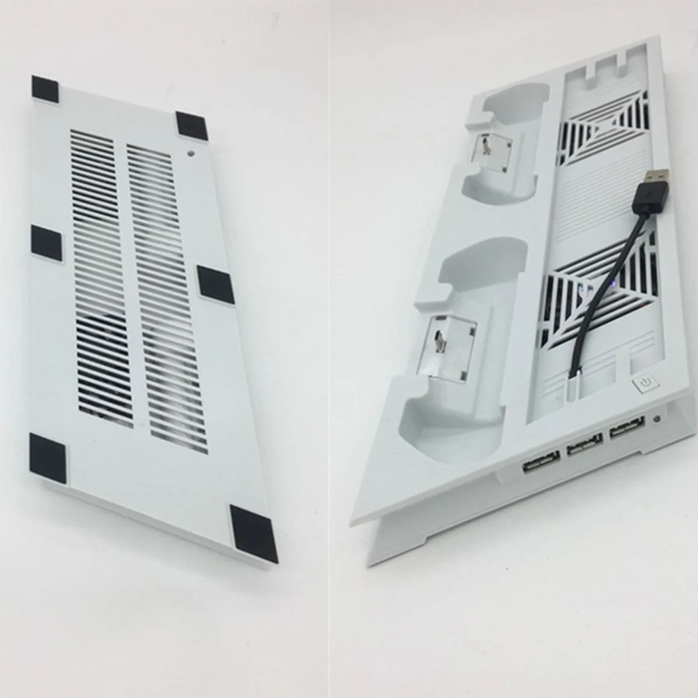  White Cooling Fan Cooler Console Vertical Charging Holder Controller Charger Station Stands For PS4