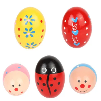 

HBB 6pcs Wooden Percussion Musical Eggs Maracas Egg Shakers Baby Toy Noise Maker