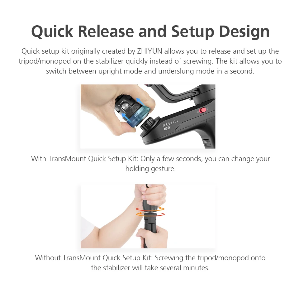 Online ZHIYUN Weebill laboratorio de liberación rápida y Kit de instalación EX1D03 para Weebill de laboratorio grúa 2 grúa V2