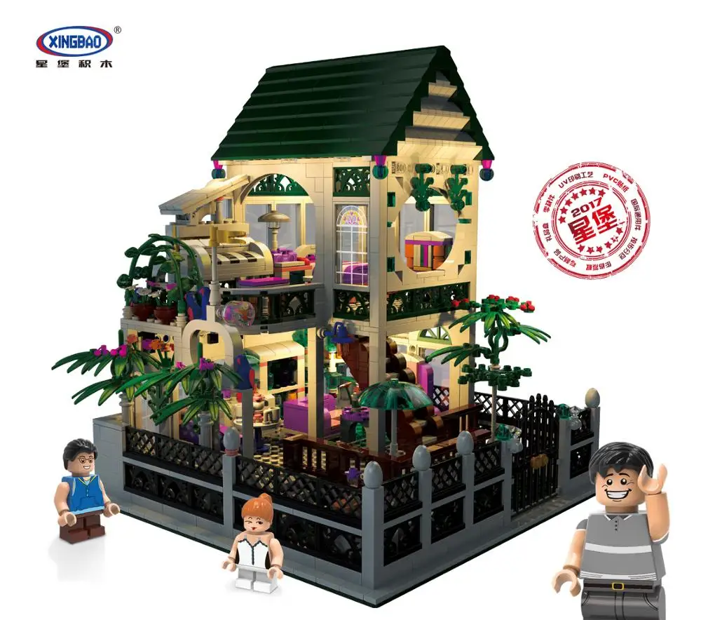 

XingBao 01202 with Light USB Romantic Heart of The Two Floors Building Blocks Bricks for children's Toys Educational Model Gifts